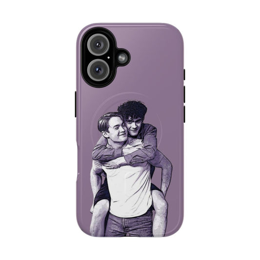 Heartstopper-inspired magnetic tough phone case featuring Nick Nelson and Charlie Spring