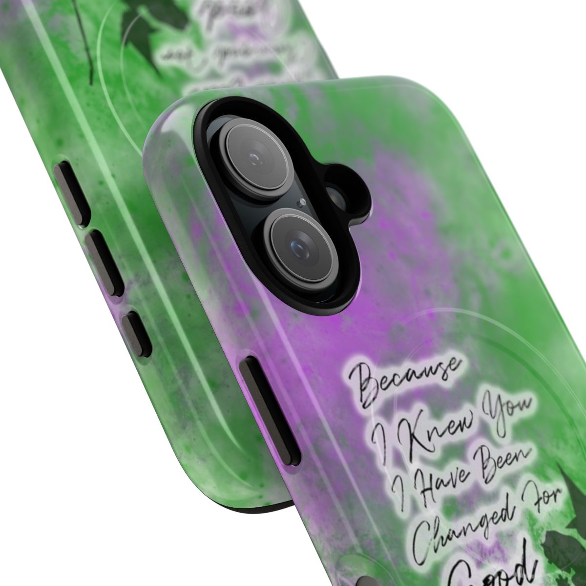 Friendship-inspired phone case featuring characters from the Broadway musical Wicked - Detail