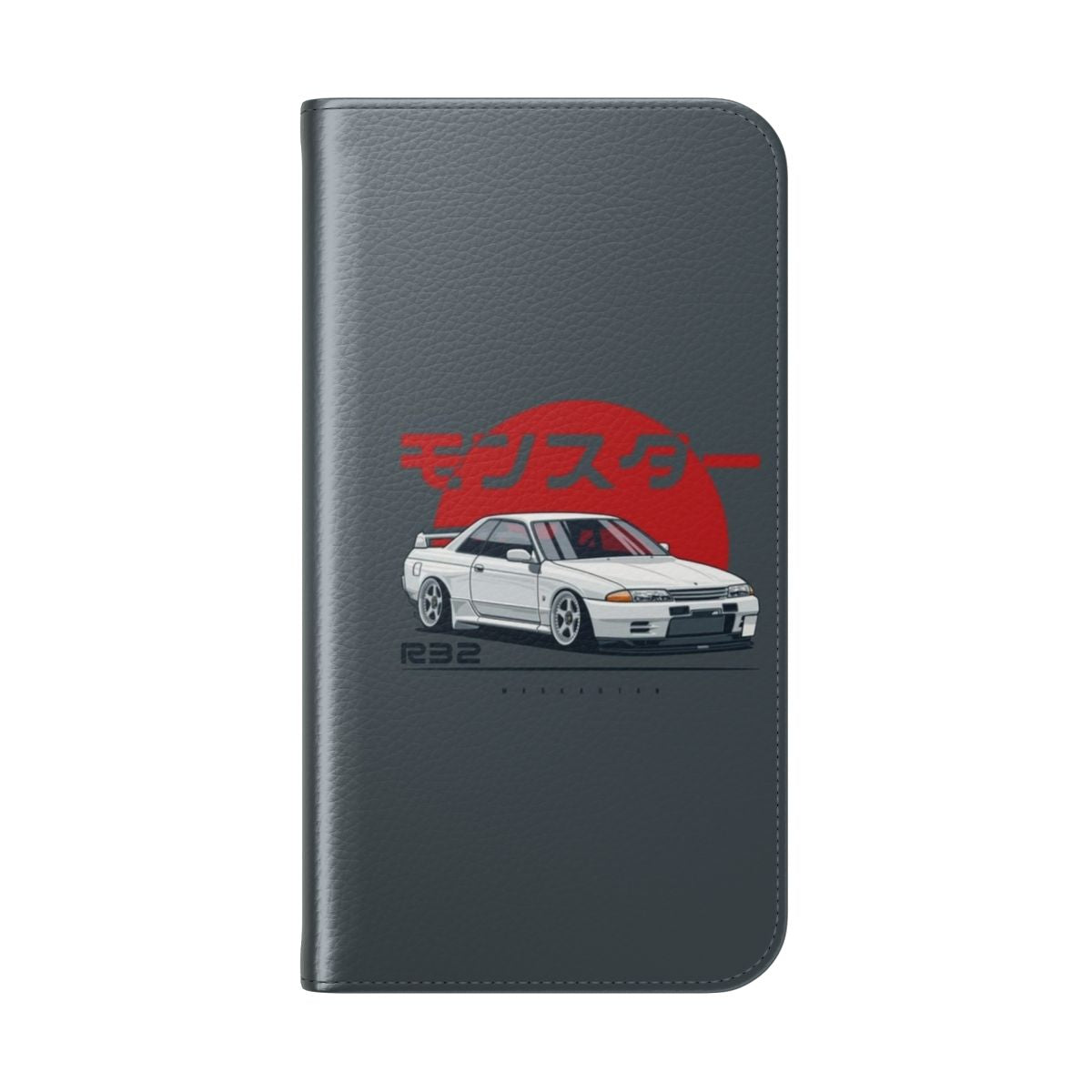 Skyline R32 GTR inspired phone case with racing car design - Folded Back