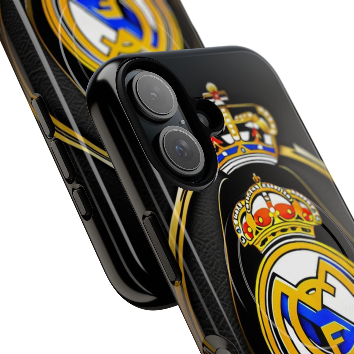 Sleek and durable phone case featuring the Real Madrid logo and colors - Detail