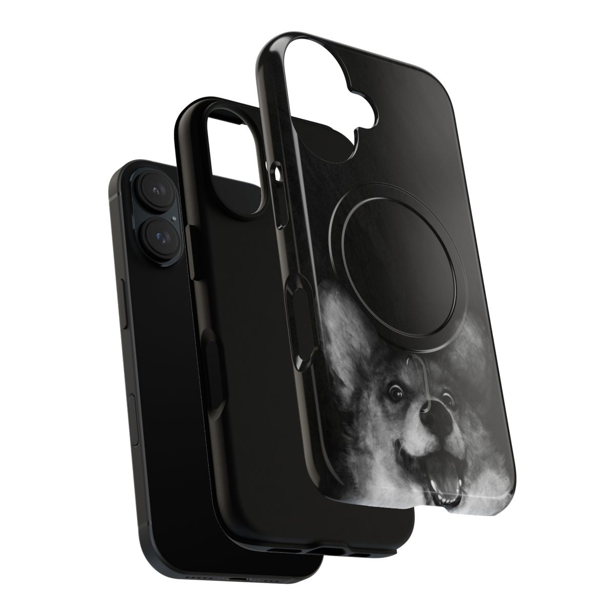 Colorful sausage fox pattern on a tough magnetic phone case for corgi dog owners - Layers