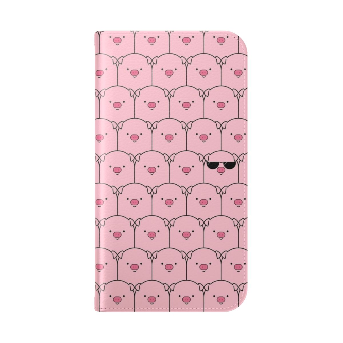 Cute cartoon piglet phone case with flip cover - Folded Back