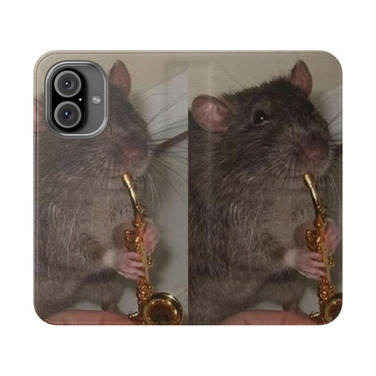 Jazz-themed flip cover phone case with a ratatouille-inspired design