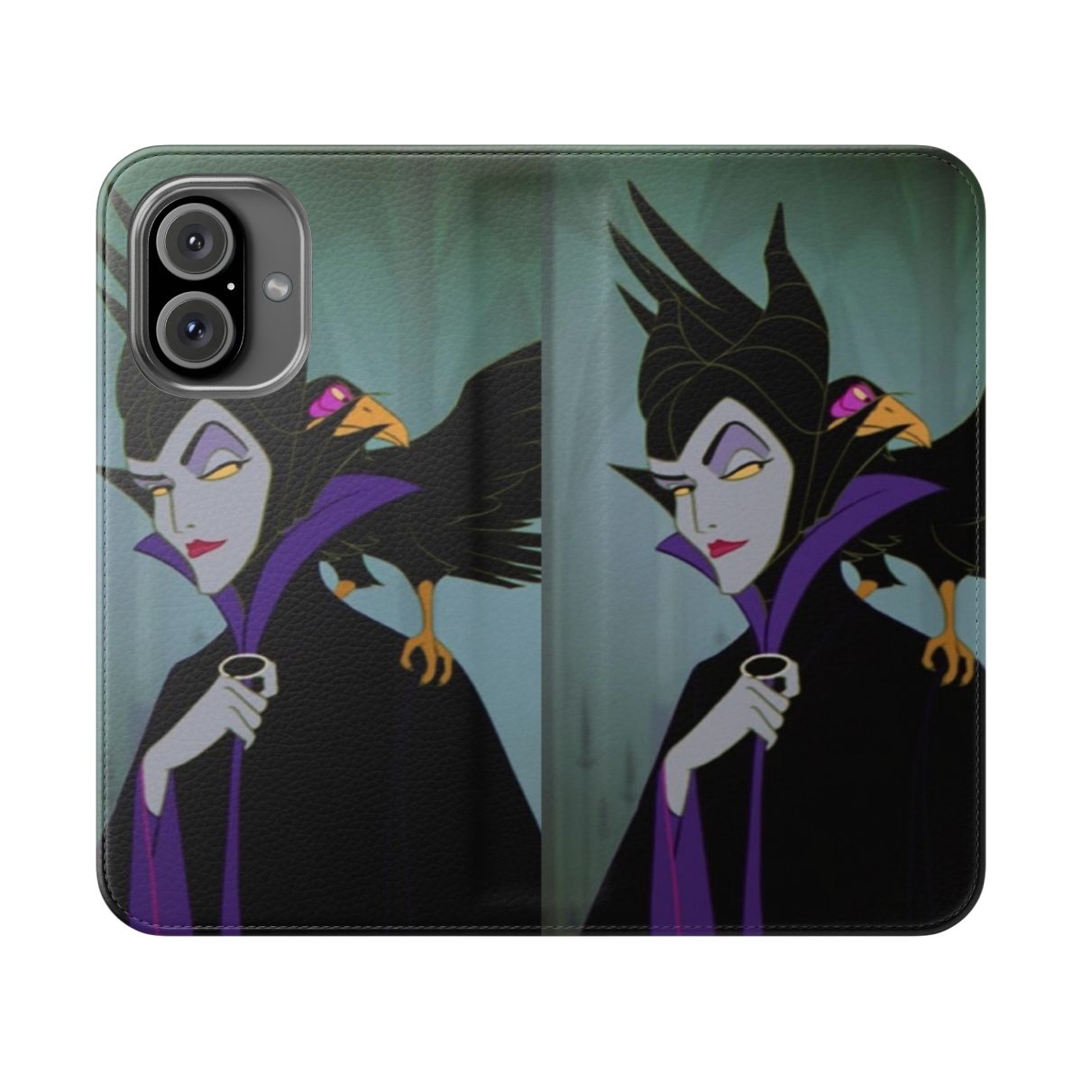 Maleficent and Diablo-themed flip phone case cover with stylish design