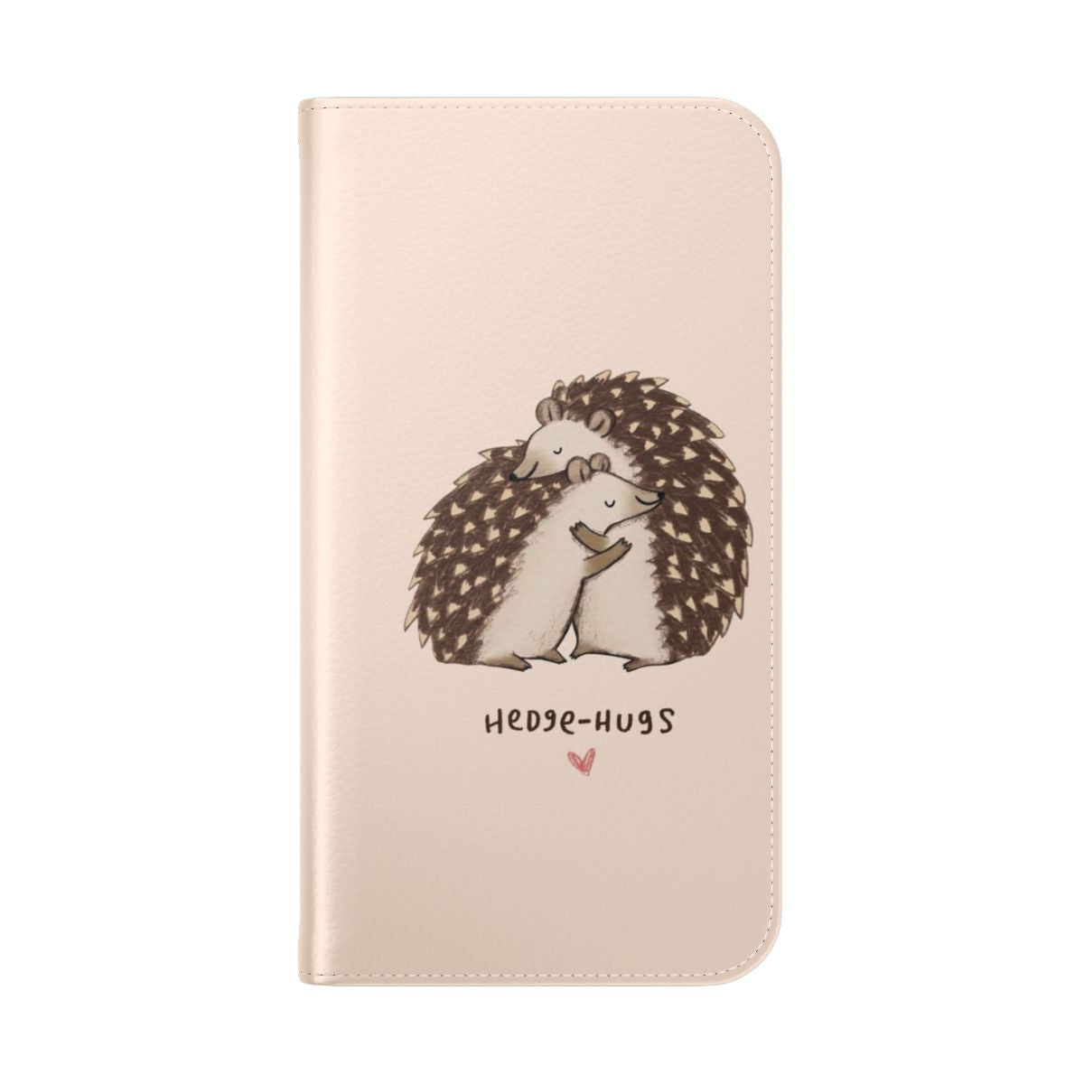 Hedgehog phone case with a cute hugging design - Folded Back