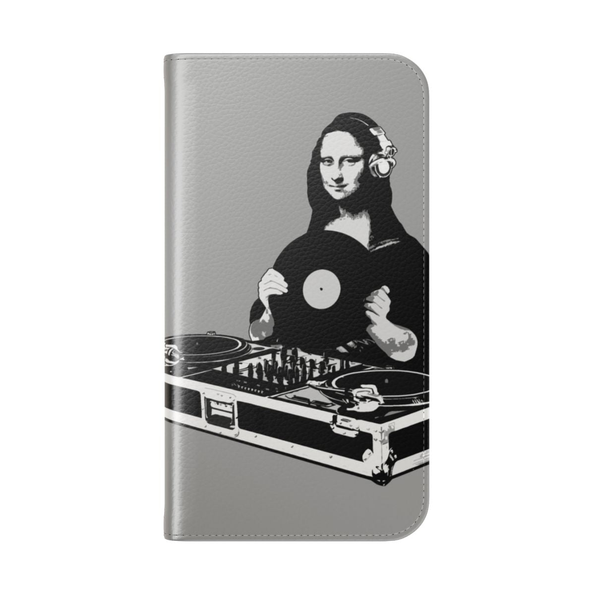 Mona Lisa-themed phone case with DJ-inspired design - Folded Back