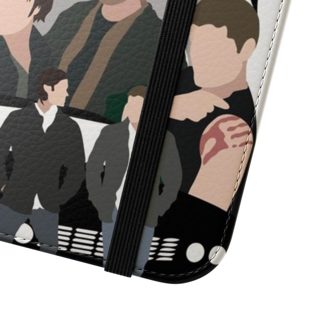 Supernatural-inspired phone case featuring the Winchester brothers and their iconic 1967 Chevy Impala - Close Up