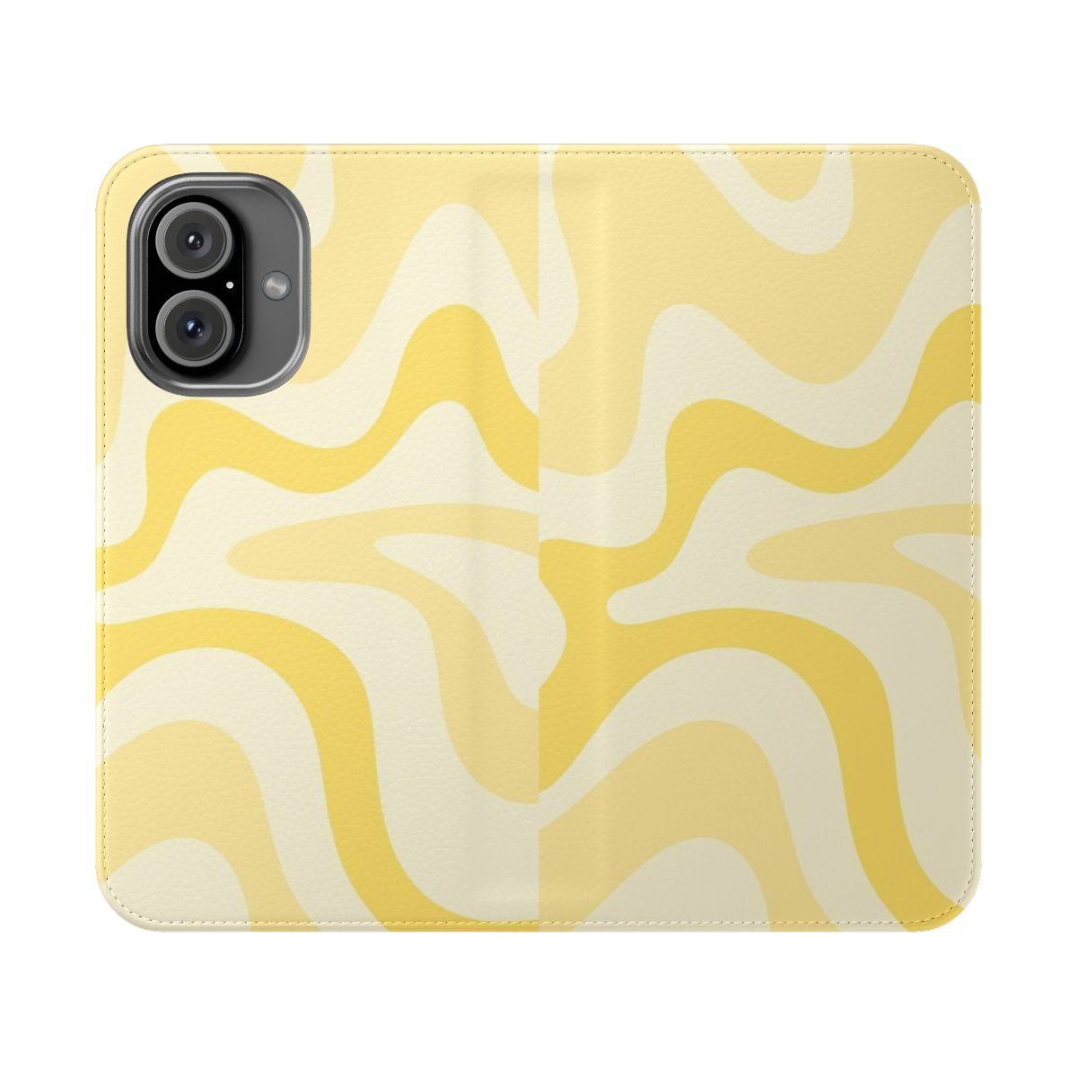 Retro abstract pastel square design phone case with liquid swirls