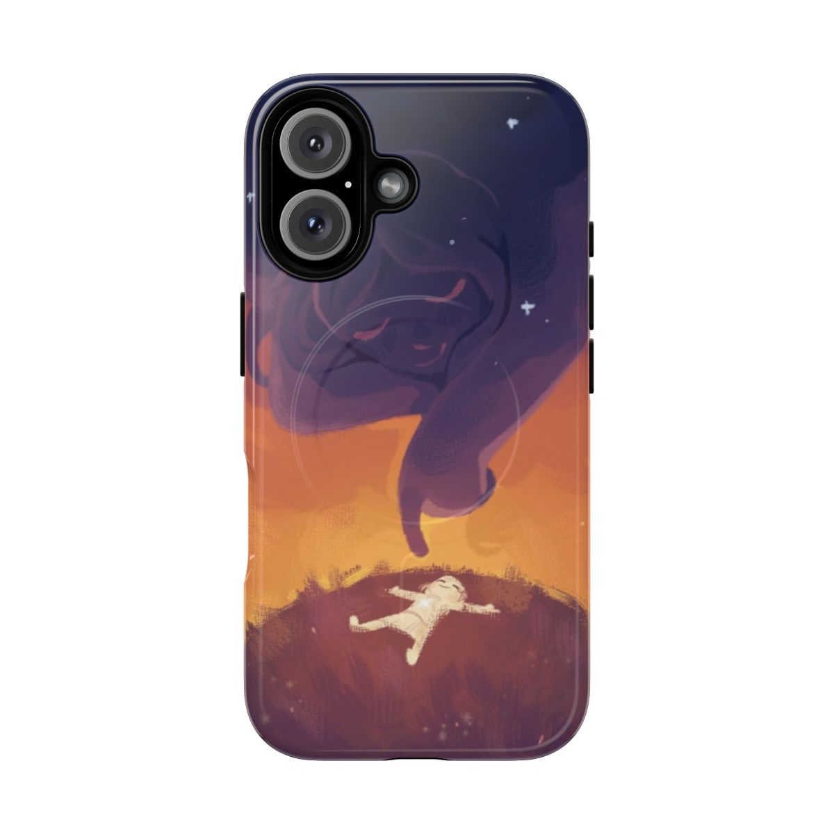 Dreamy Magnetic Tough Phone Case with Sunset, Purple, and Orange Clouds Design