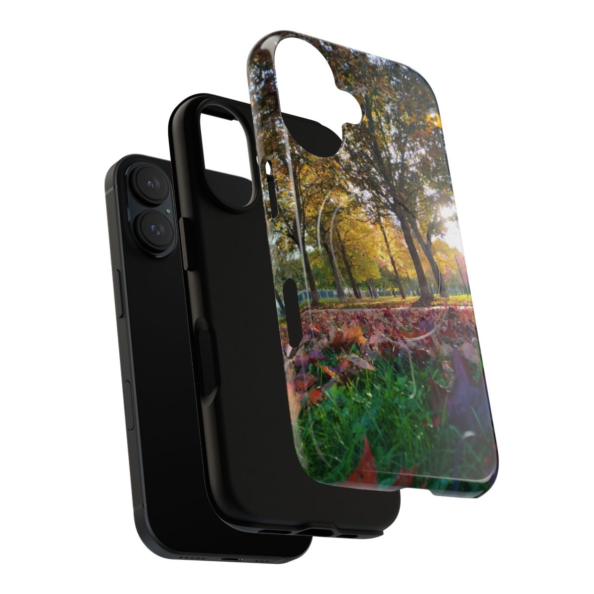 Autumn tree landscape on a magnetic phone case - Layers