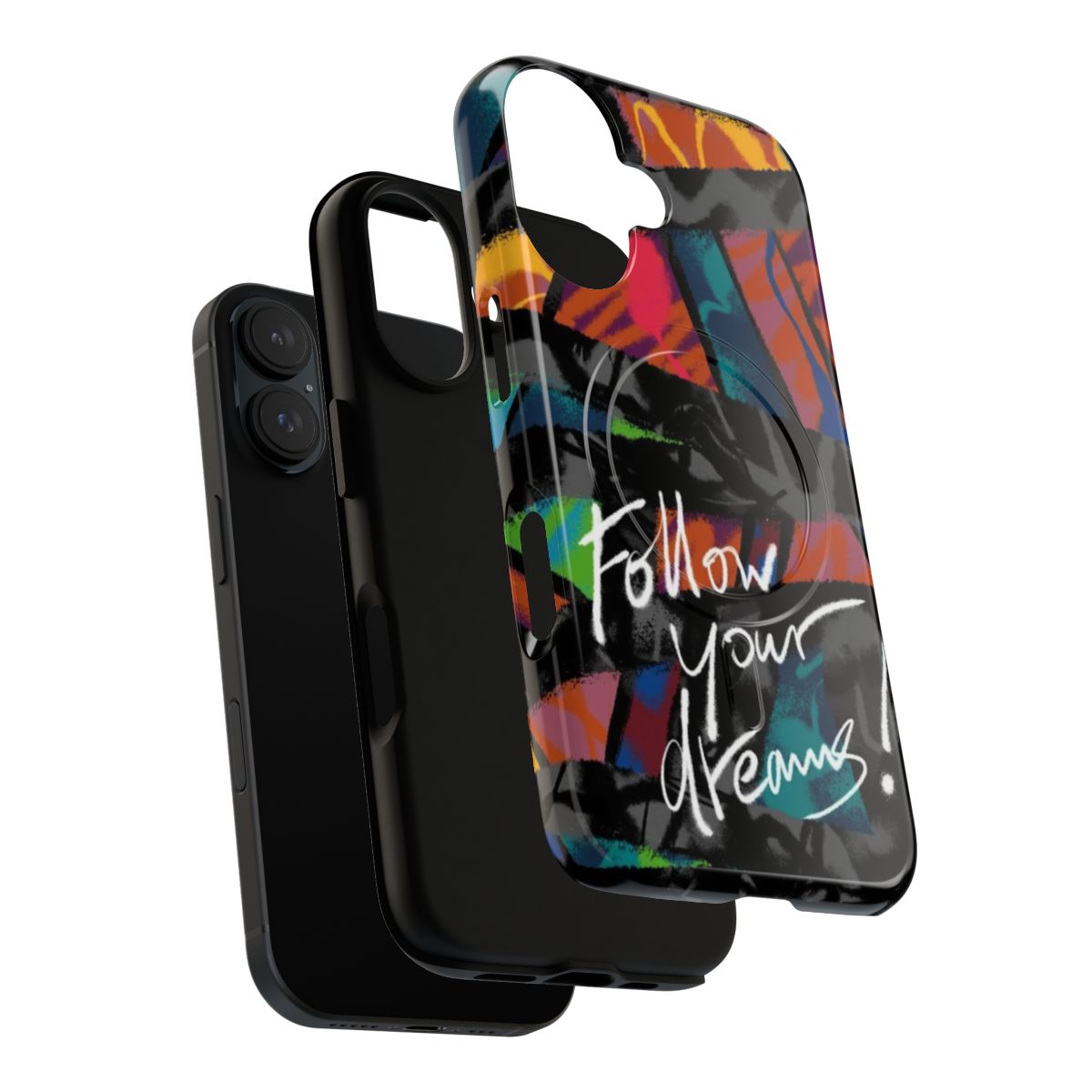 Colorful phone case featuring inspirational and motivational typography design - Layers