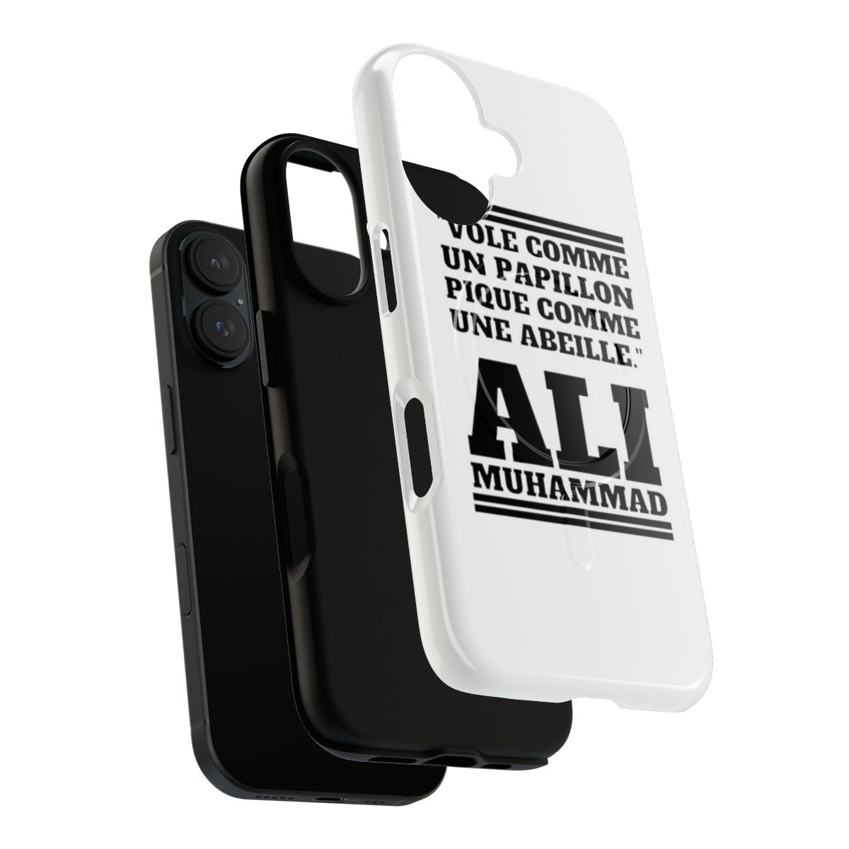 Phone case with an image of Muhammad Ali and a motivational quote - Layers