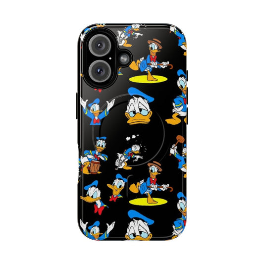 Vintage-style phone case with a collage of Disney's Donald Duck character