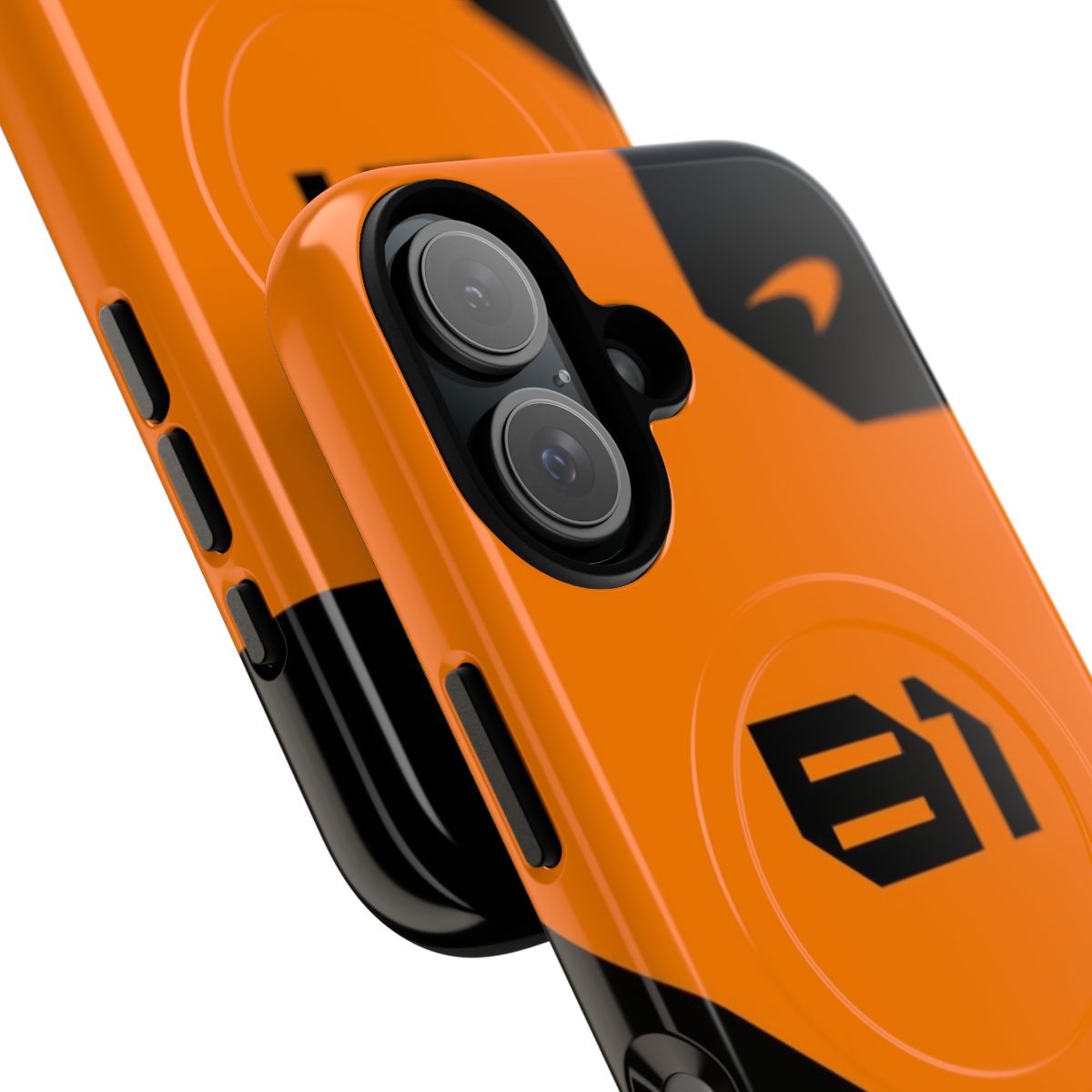 Magnetic tough phone case inspired by the 2024 McLaren Formula One car - Detail