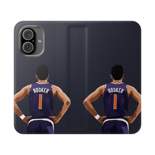 Devin Booker-inspired basketball-themed flip cover phone case