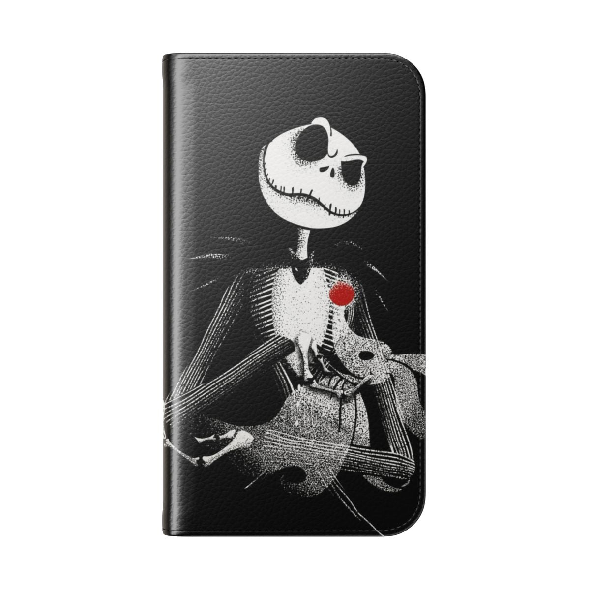 Jack Skellington Pumpkin King inspired phone case with a Godfather-style design - Folded Back