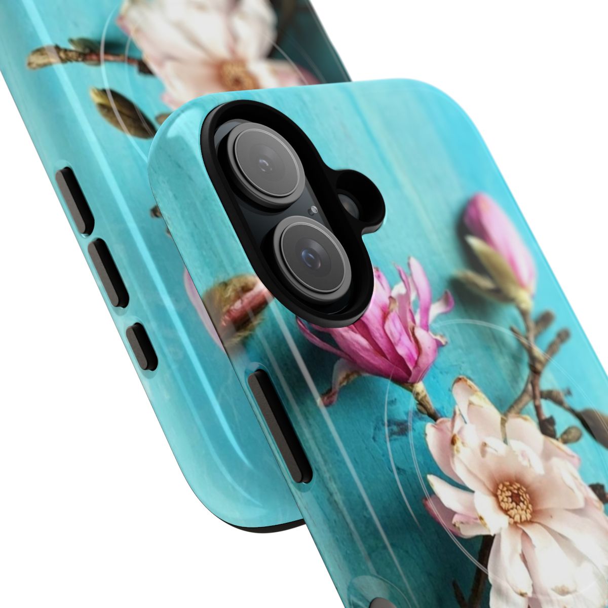 Colorful spring flowers on a magnetic tough phone case - Detail