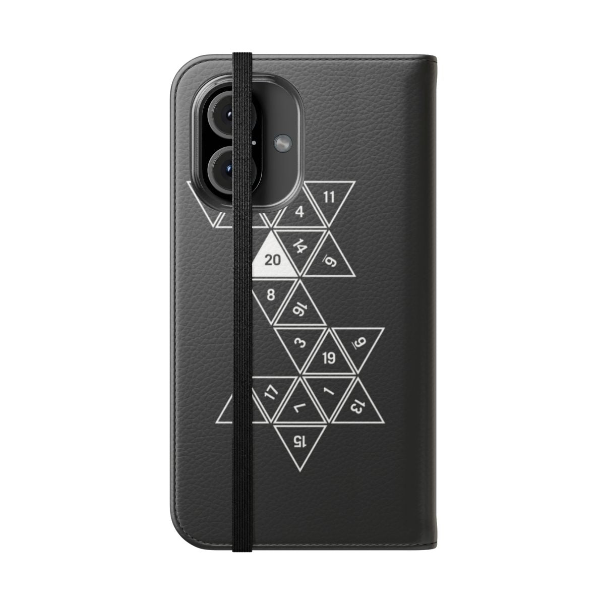 Tabletop Themed D20 Flip Cover Phone Case - Folded Front