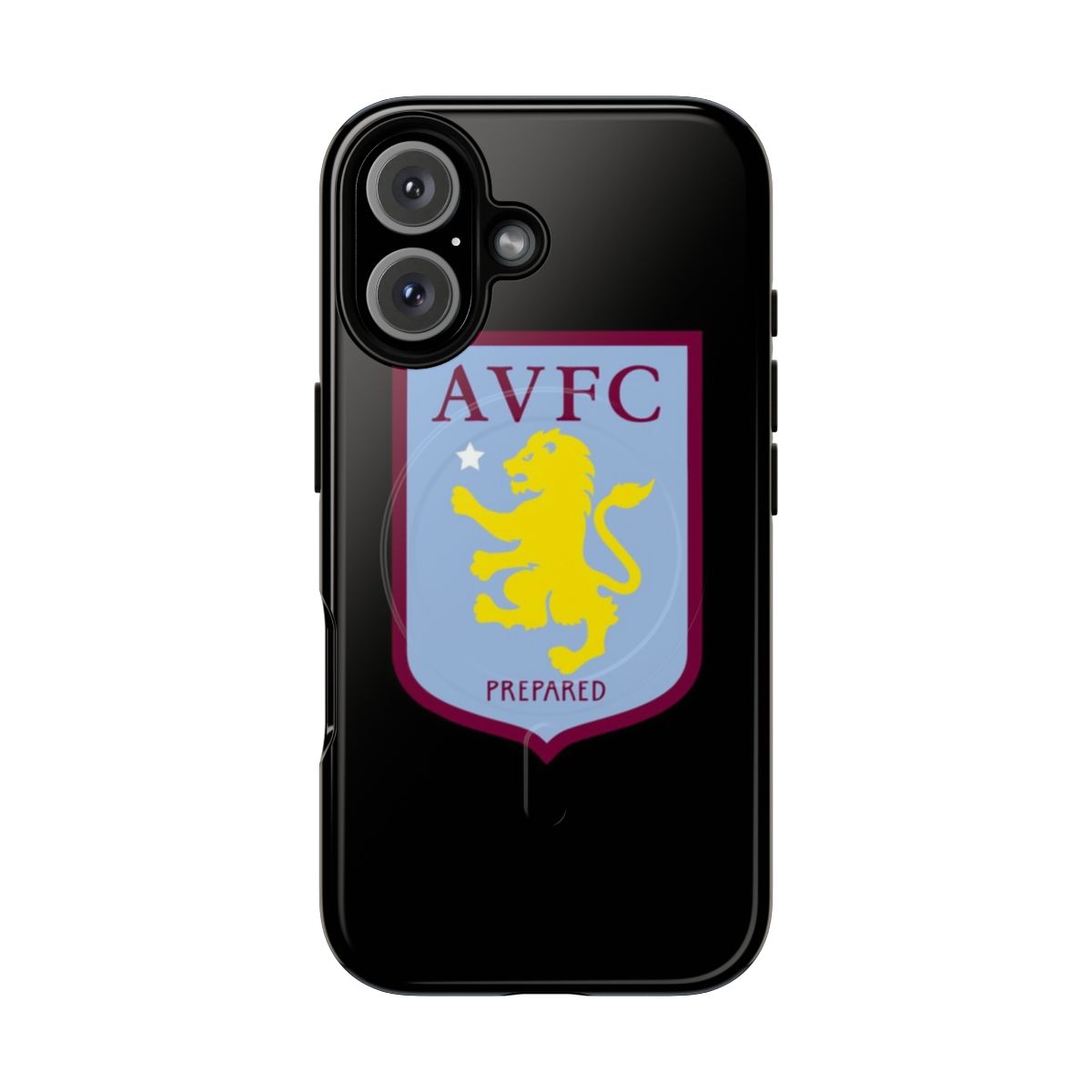 Vintage lion shield design on a magnetic tough phone case for Aston Villa supporters