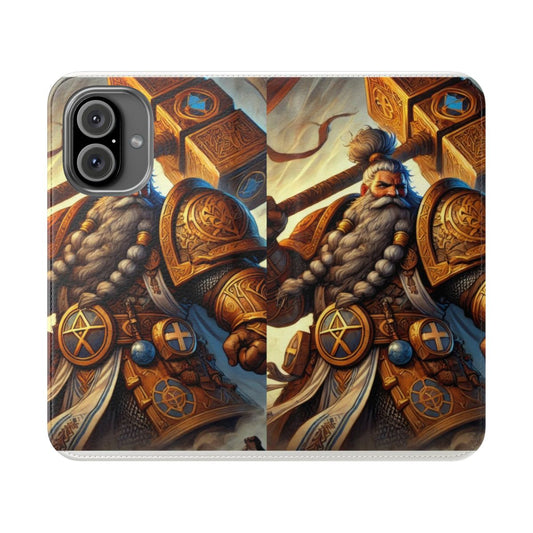 A phone case featuring a detailed fantasy cleric design, perfect for D&D and other RPG enthusiasts.