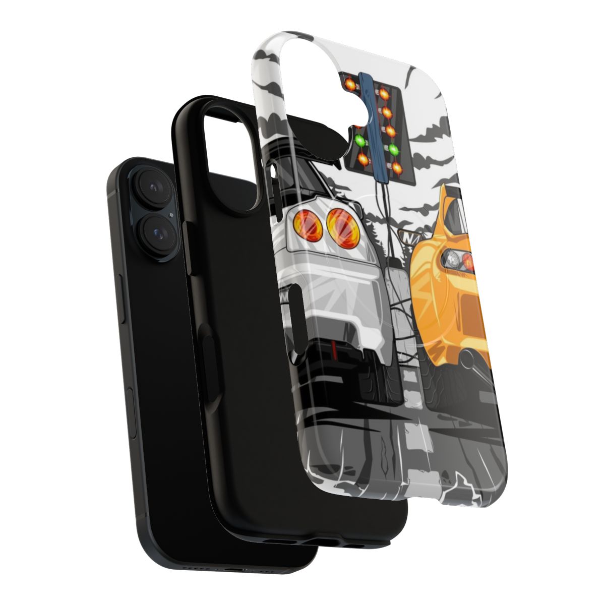 Sleek phone case featuring the iconic Toyota Supra and Nissan Skyline designs - Layers