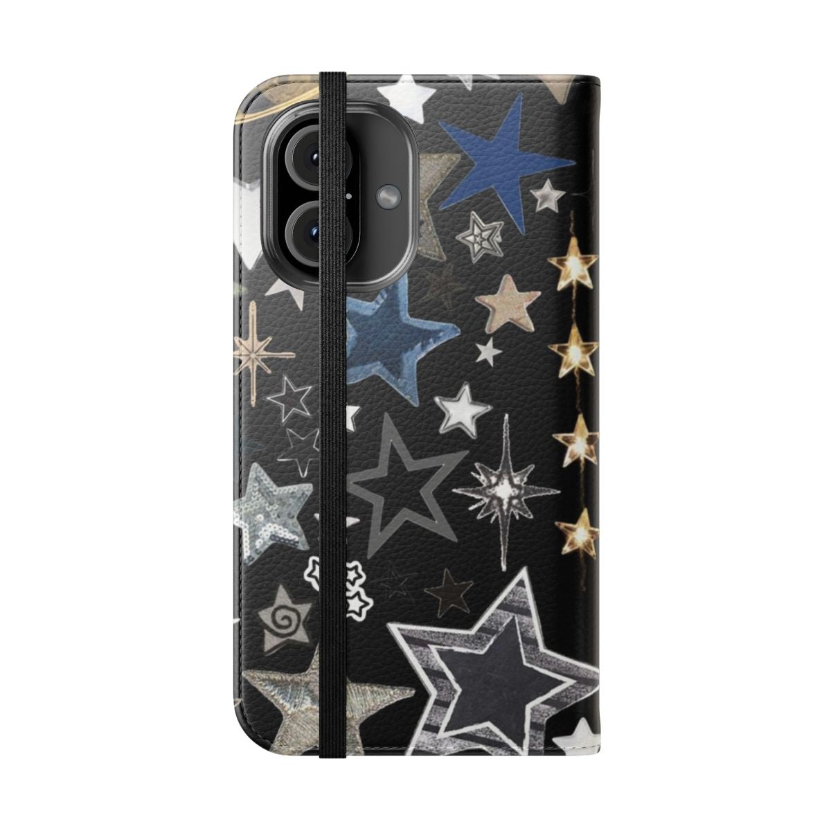 Stylish Y2K-inspired flip phone case with star design - Folded Front