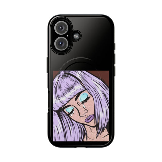 Lilac Bangs Crying Comic Girl Phone Case - Unique Magnetic and Tough Design