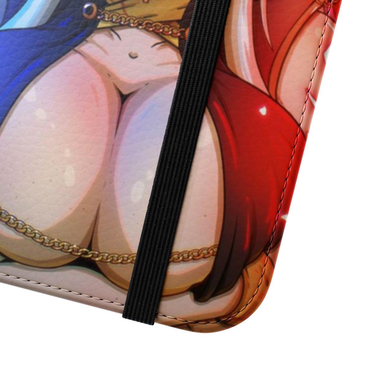 Vibrant anime-style phone case with sword design - Close Up