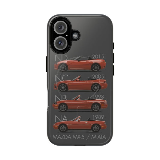 Magnetic Tough Phone Case featuring the evolution of the Mazda MX-5 Miata