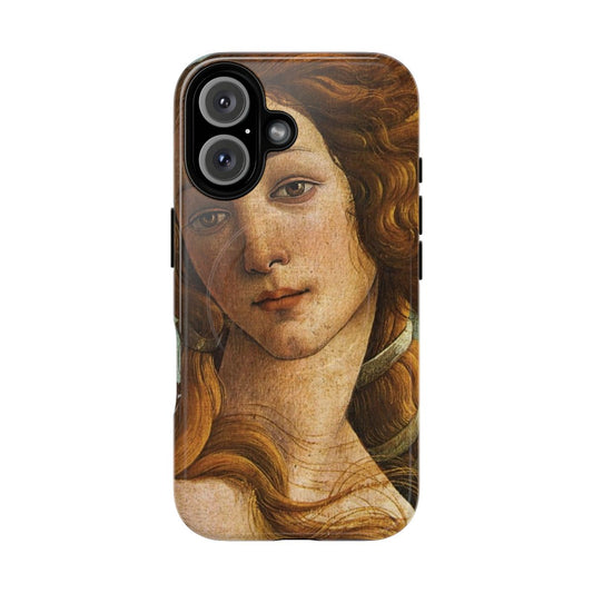 "Sandro Botticelli's 'The Birth of Venus' artwork featured on a durable, magnetic phone case"