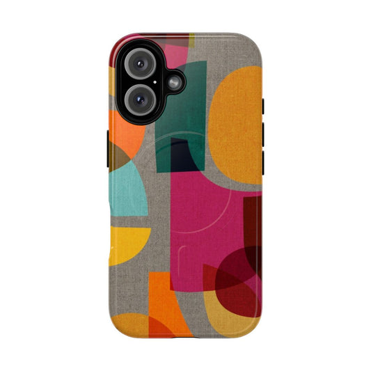 Multicolored mid-century style kaleidoscope pattern on a tough phone case