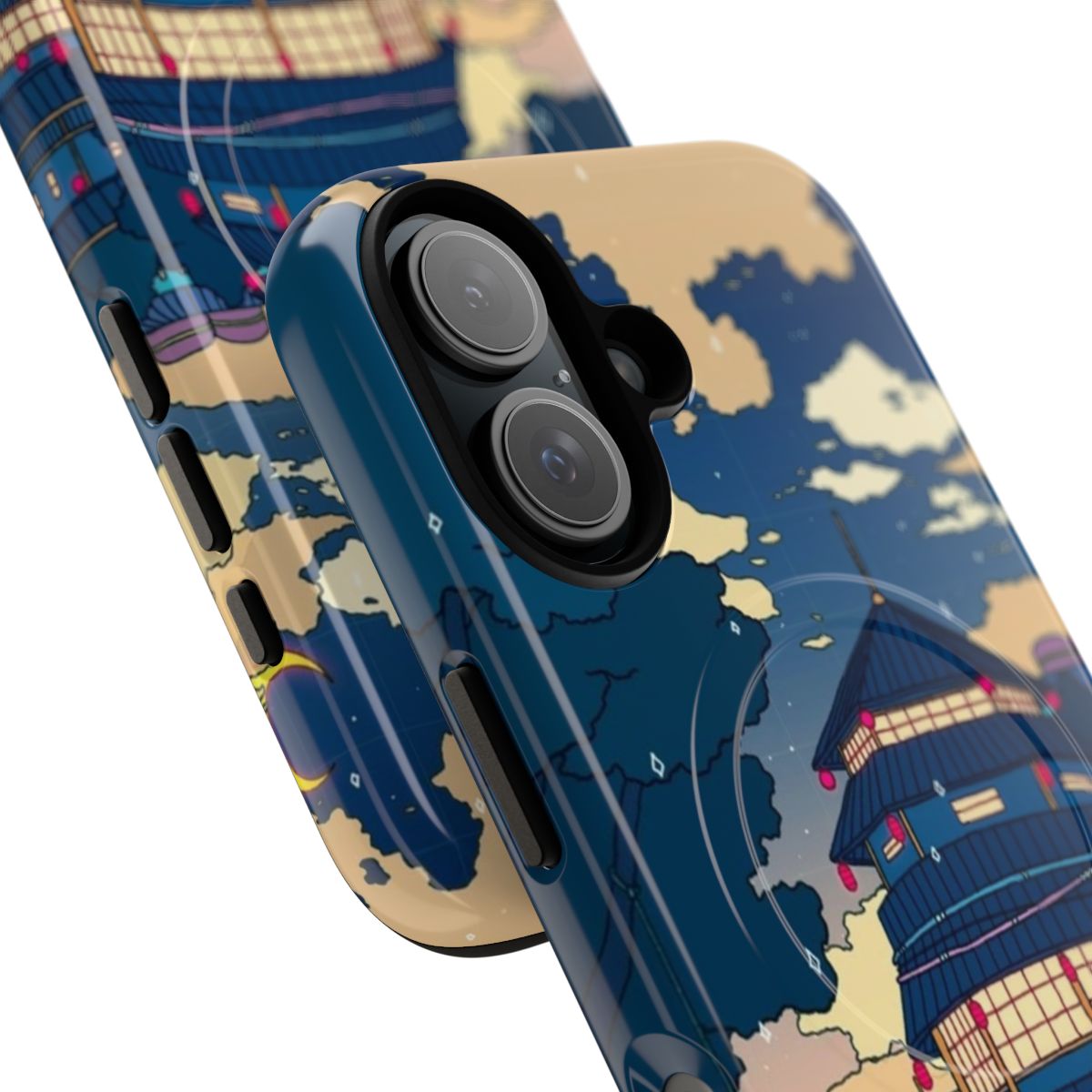 Minimalist phone case with a melancholic, pensive design inspired by Japanese aesthetics and anime. - Detail