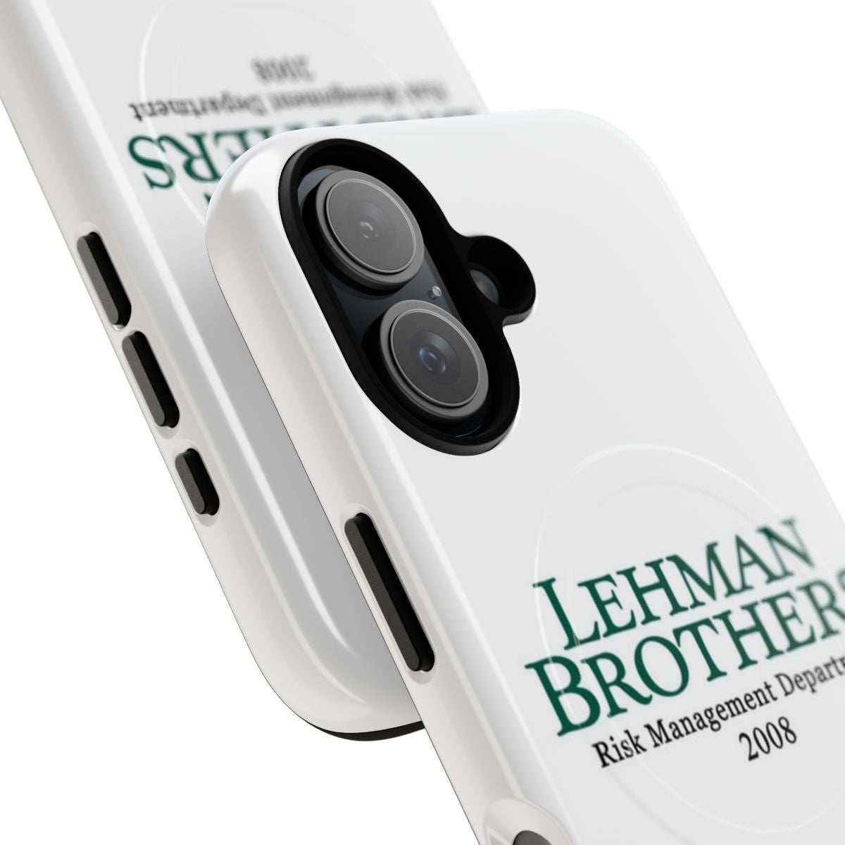 Magnetic tough phone case with Lehman Brothers and financial crisis meme design - Detail