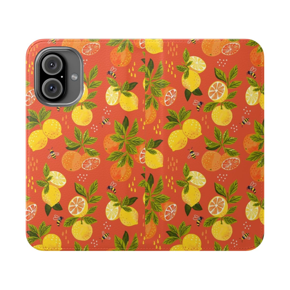 Stylish lemon and citrus print phone case