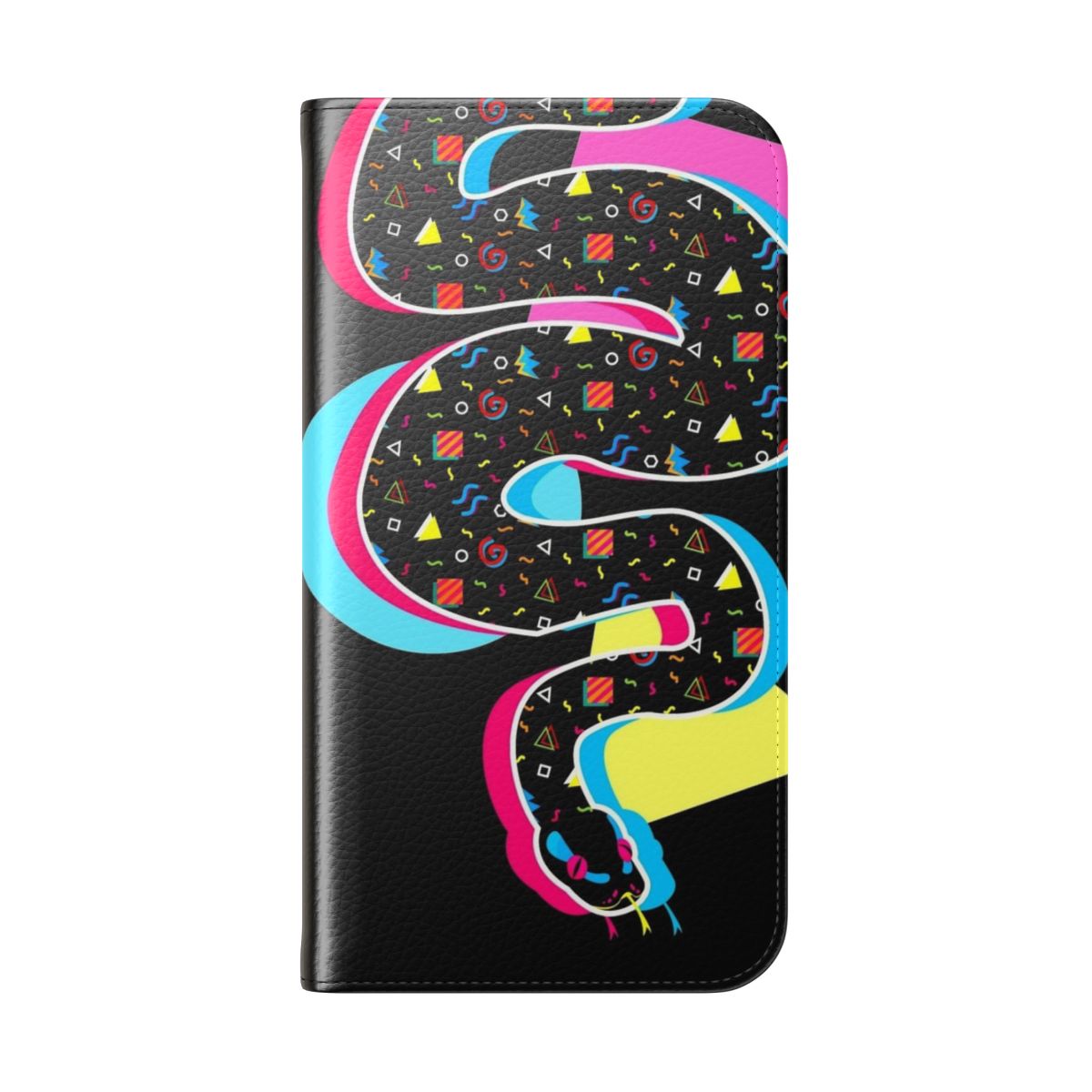 Retro vintage 80s 90s phone case featuring a python design - Folded Back