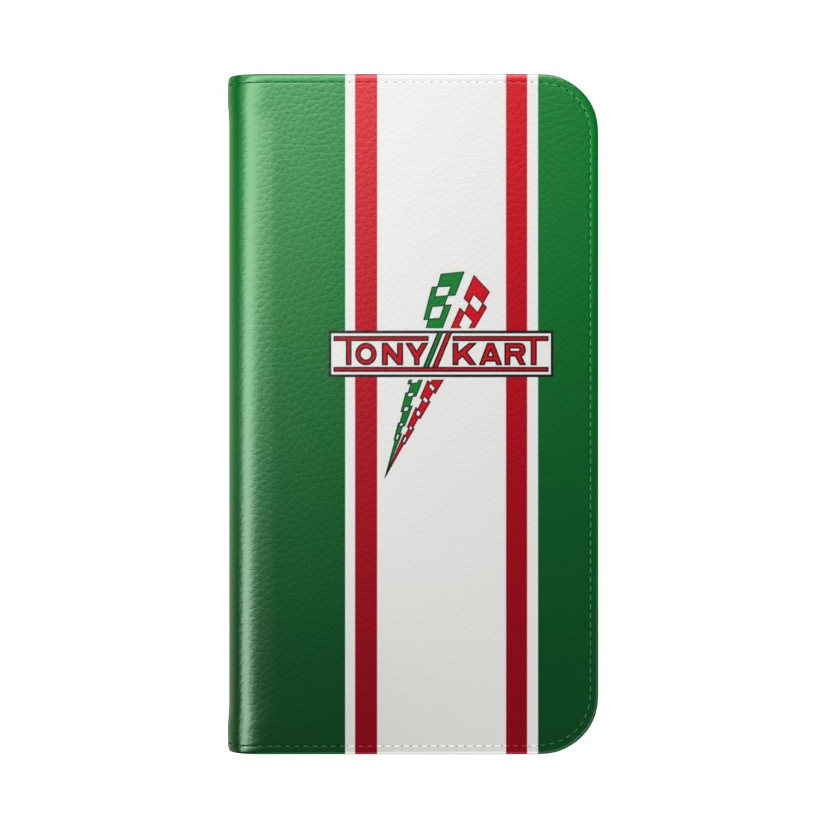 Racing-themed phone case with Tony Kart logo - Folded Back