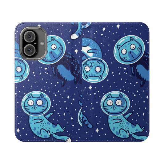 Cosmic cat design flip cover phone case for Galaxy