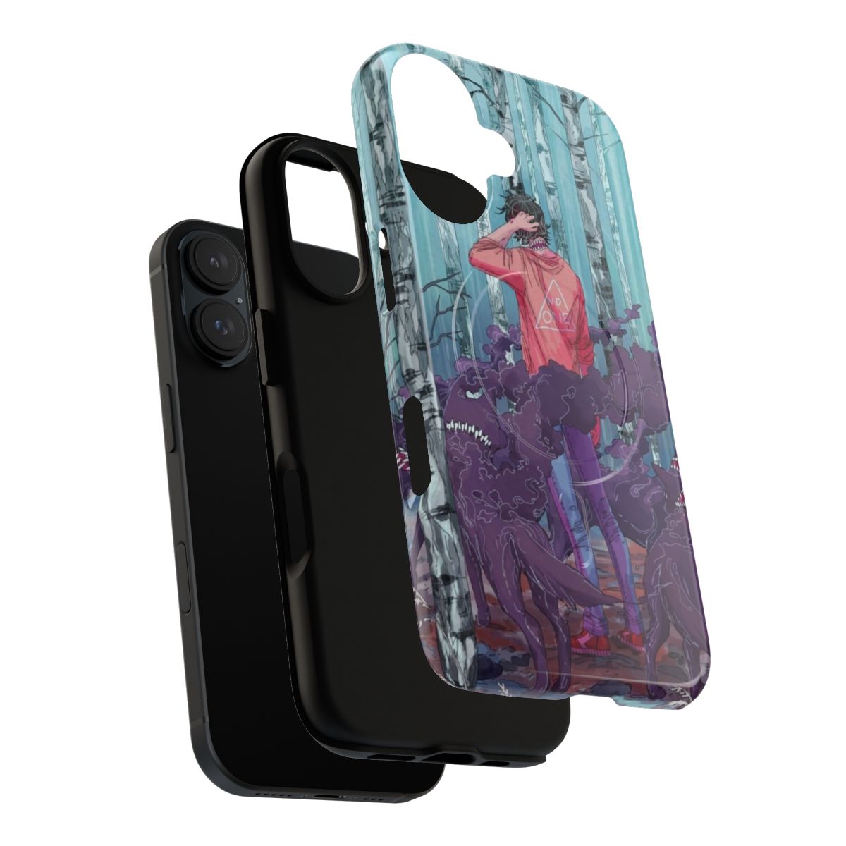 Spooky forest phone case with mysterious creatures - Layers