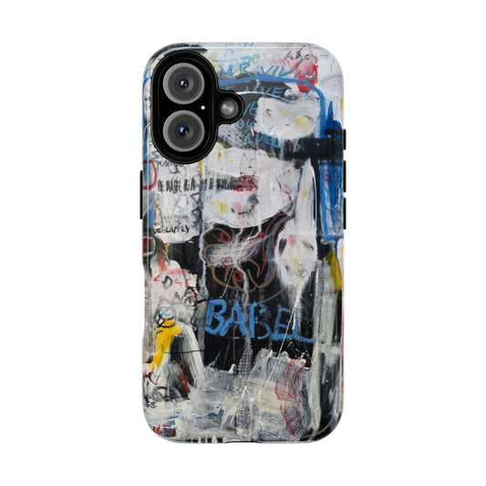 Colorful abstract art and pop art design on a magnetic phone case