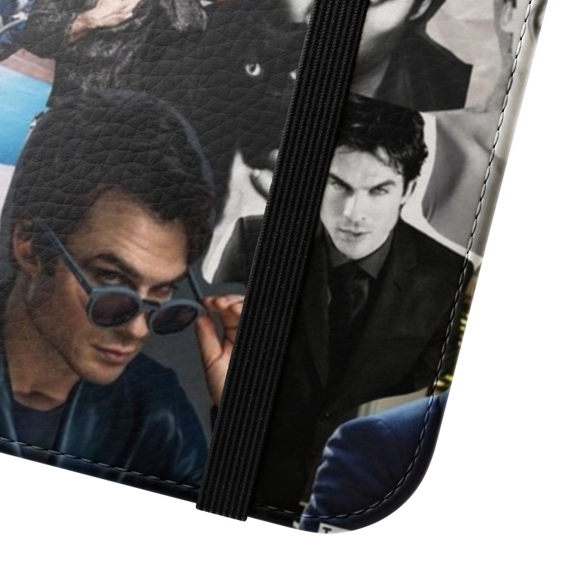 Flip cover phone case featuring a portrait of Ian Somerhalder as Damon Salvatore from The Vampire Diaries - Close Up