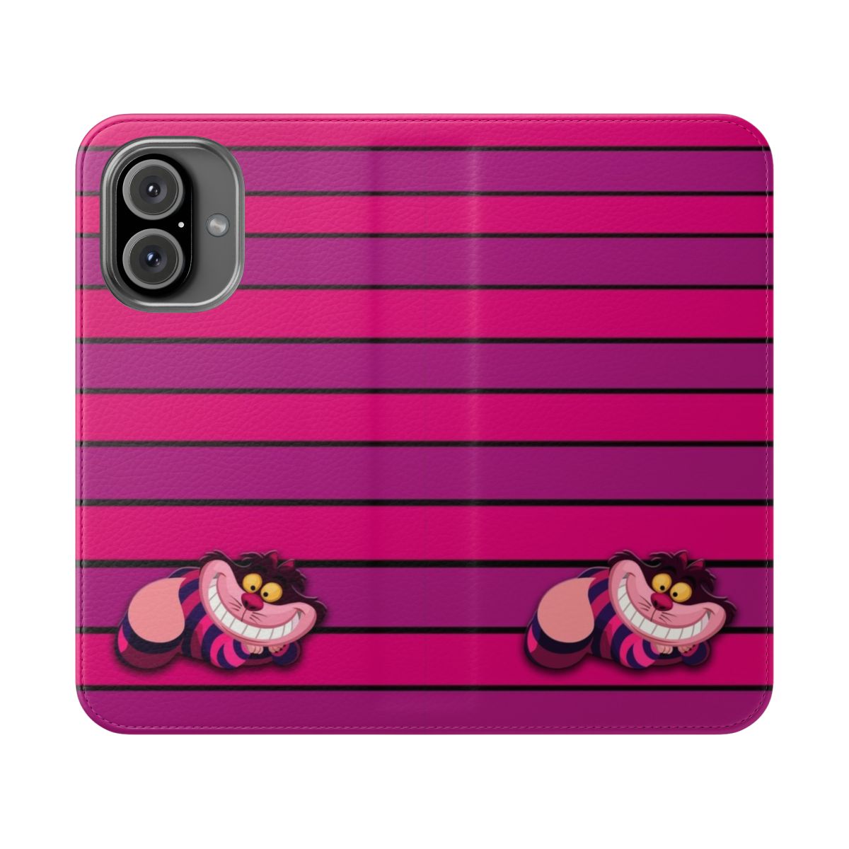 Cheshire Cat themed flip cover phone case for mobile devices