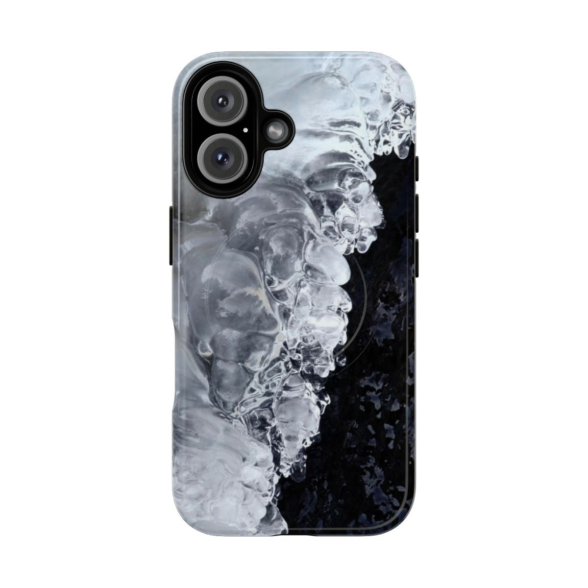 Natural ice and wet stone phone case with magnetic, tough protection