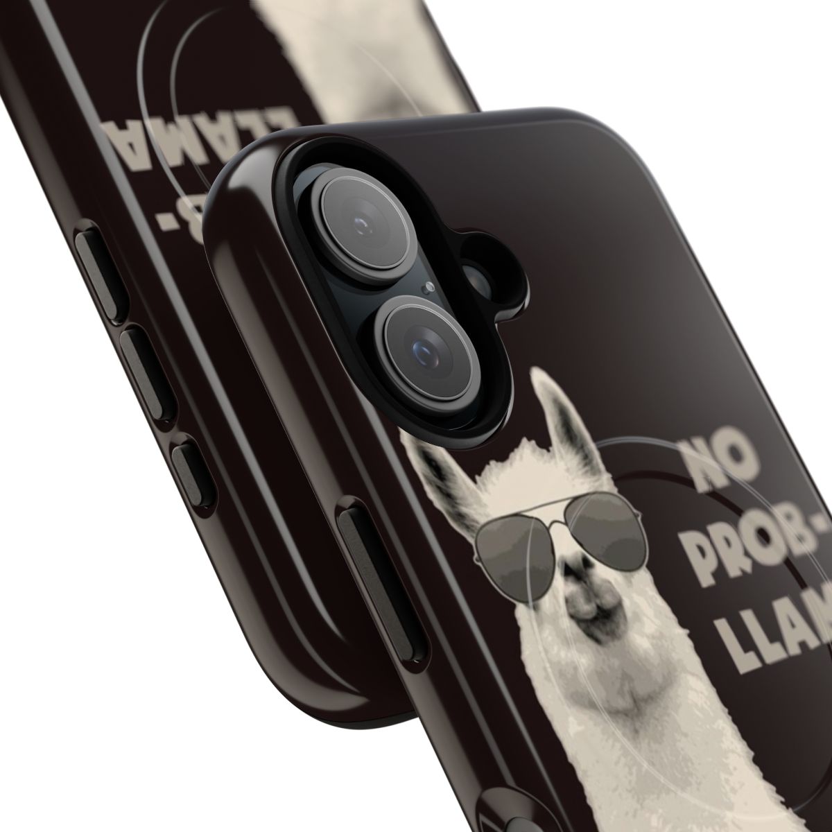 Magnetic tough phone case with a cute llama design - Detail