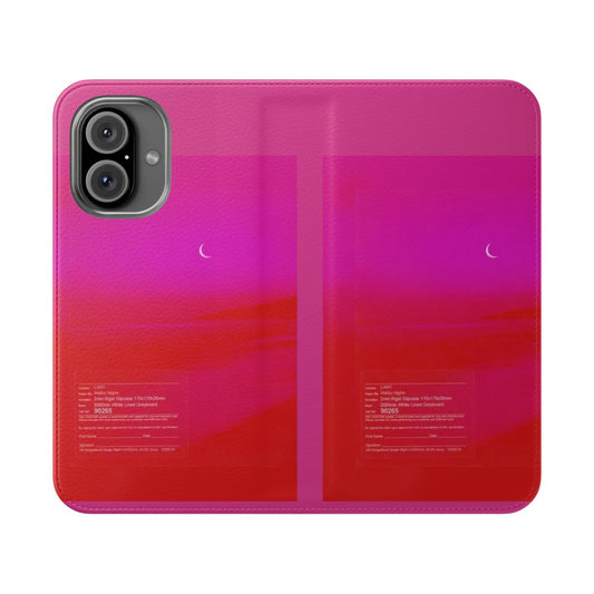 Flip cover phone case featuring the artwork of Lany's Malibu Nights album