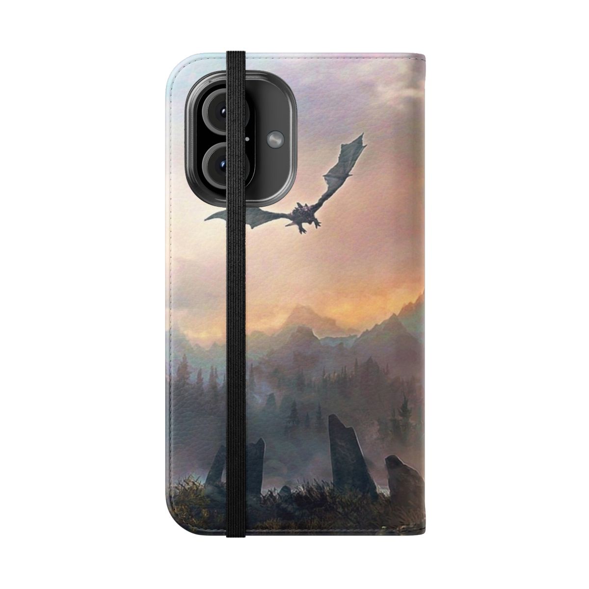 Enchanted Dragon Mountain Fantasy Phone Case - Folded Front