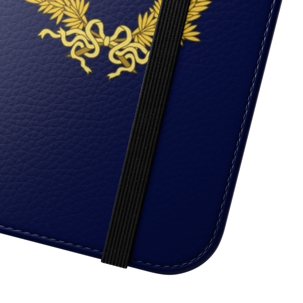 Flip cover phone case with emblematic design inspired by the French Empire under Napoleon Bonaparte. - Close Up