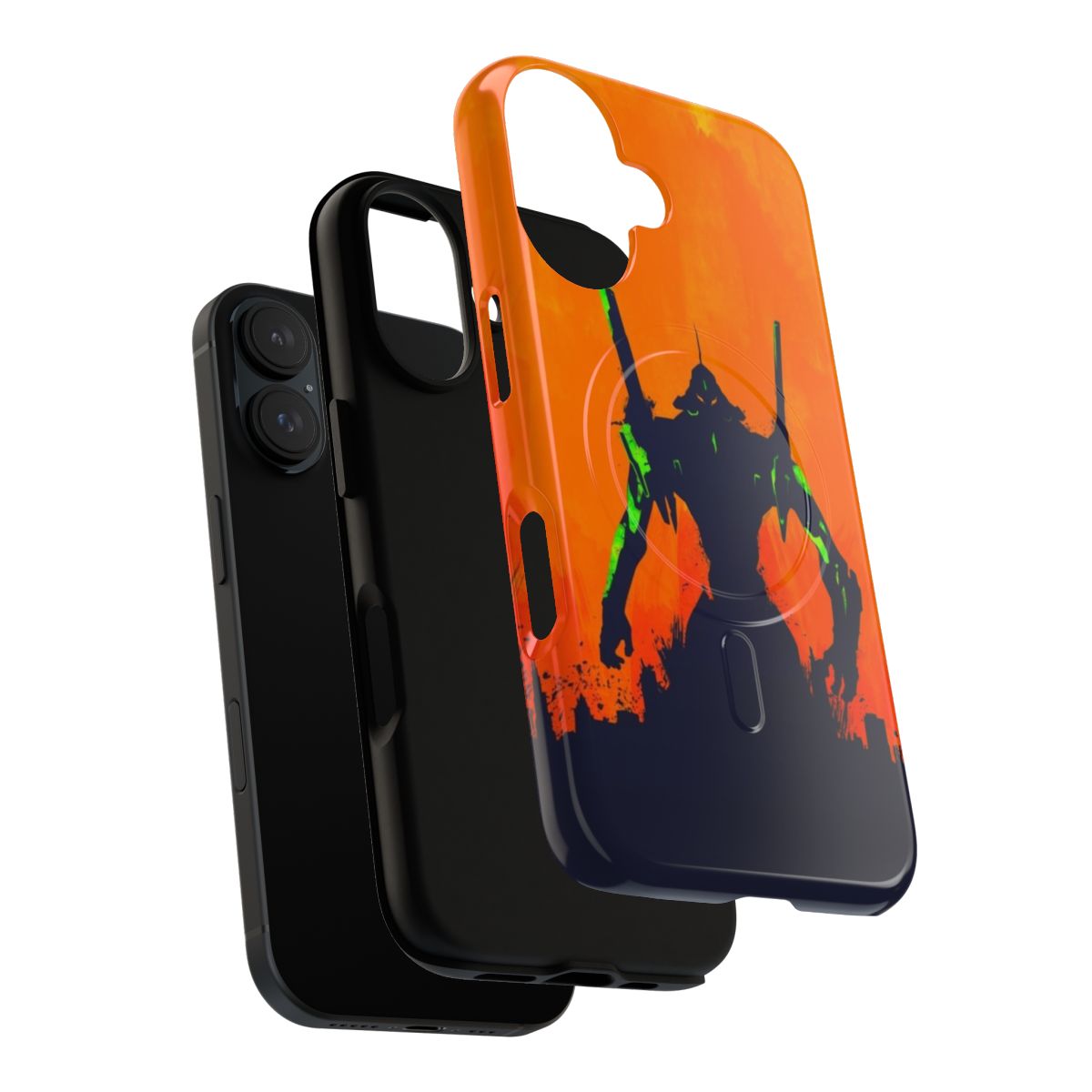 Minimalist phone case featuring Evangelion-inspired silhouette design - Layers