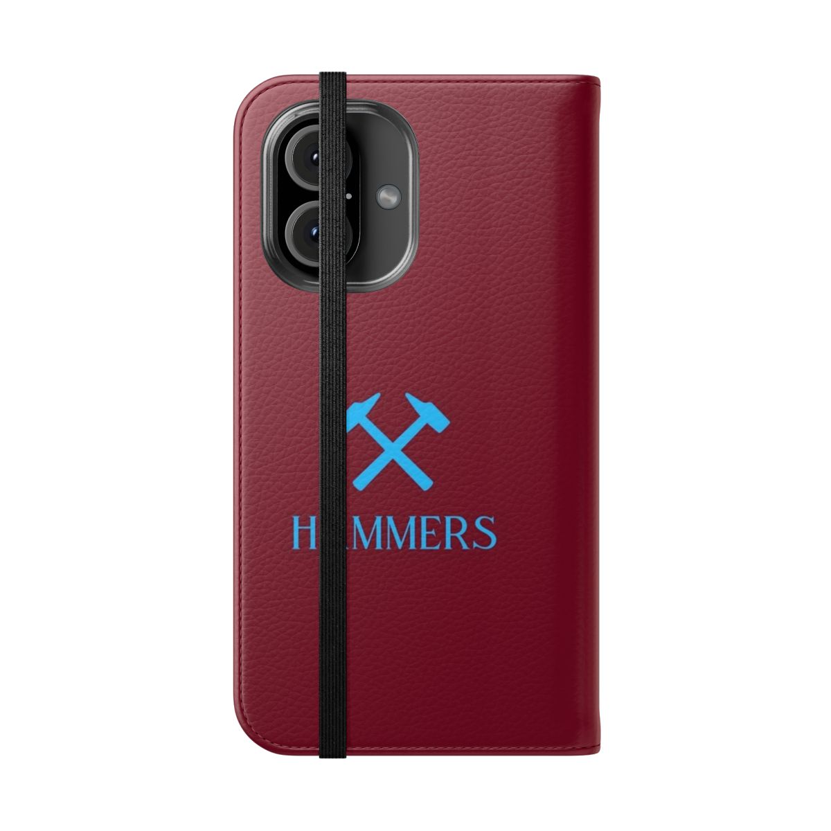 West Ham Hammers themed phone case with flip cover design - Folded Front