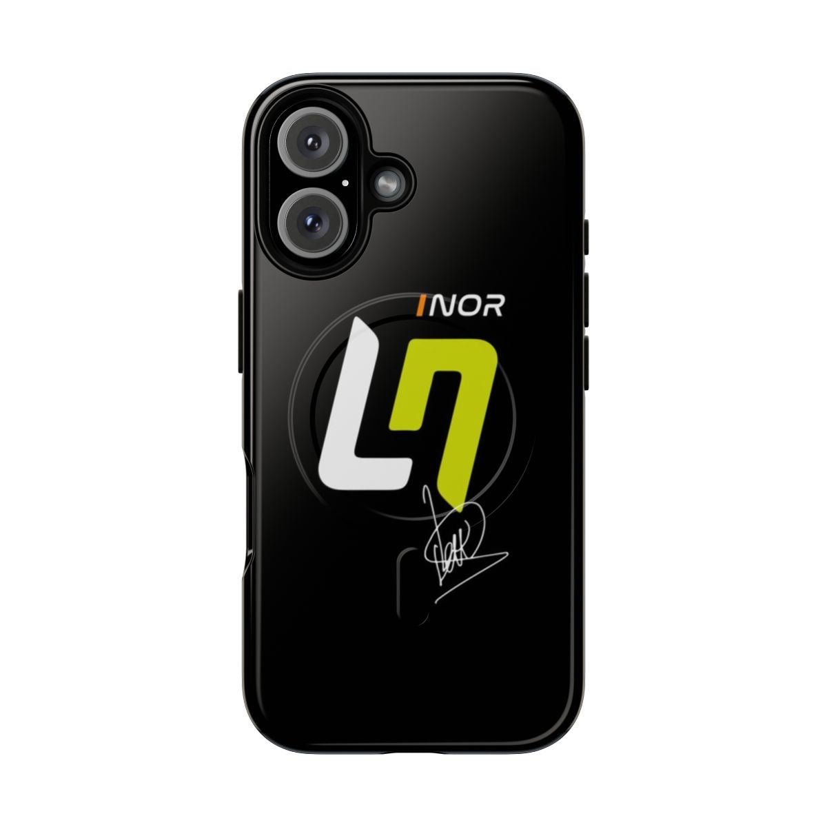 Lando Norris-inspired minimalist Formula 1 phone case with a simple car design