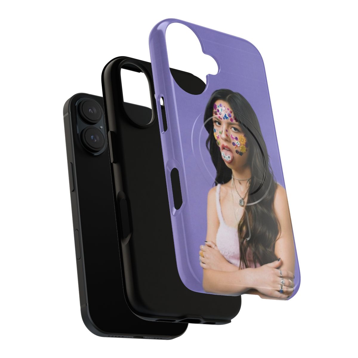 Durable magnetic phone case with Olivia Rodrigo inspired design - Layers